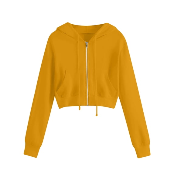 AherBiu Plus Size Sweatshirt for Women Zip up Hoodie Cropped Jackets Long Sleeve Outerwear with Pockets