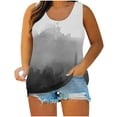 thumbnail image 1 of AherBiu Plus Size Tank Tops for Women Button Crewneck Sleeveless Tshirts Tie-Dye Summer Top Tees Blouse, 1 of 5