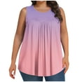 thumbnail image 1 of AherBiu Plus Size Tank Tops for Women Ruched Loose Summer Casual Gradient Color Sleeveless Tunic Tops to Wear with Leggings, 1 of 6