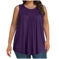 thumbnail image 1 of AherBiu Plus Size Tank Tops for Women Ruched Loose Summer Casual Sleeveless Tunic Tops to Wear with Leggings, 1 of 6