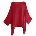 thumbnail image 1 of AherBiu Plus Size Tops for Women Cotton Linen Blouse Batwing Sleeve Lightweight Oversized Irregular Tops, 1 of 4