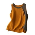 thumbnail image 1 of AherBiu Plus Size Tops for Women Cotton Linen Tank Top Crewneck Summer Casual Lightweight Sleeveless Shirts, 1 of 7