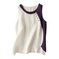 thumbnail image 1 of AherBiu Plus Size Tops for Women Cotton Linen Tank Top Crewneck Summer Casual Lightweight Sleeveless Shirts, 1 of 5