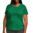 thumbnail image 1 of AherBiu Plus Size Tops for Women Crewneck Short Sleeve Stretch Comfy Fitting Tshirts Summer Casual Plain Tees, 1 of 5