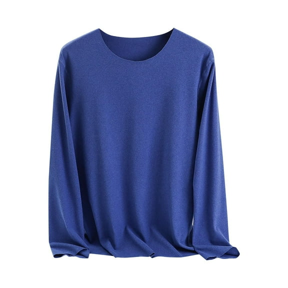 AherBiu Plus Size Tops for Women Pajamas Long Sleeve Shirt Crewneck Comfy Stretch Basic Layer Undershirt