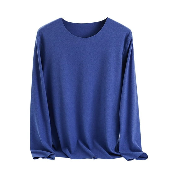 AherBiu Plus Size Tops for Women Pajamas Long Sleeve Shirt Crewneck Comfy Stretch Basic Layer Undershirt