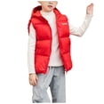 thumbnail image 1 of AherBiu Puffer Vest for Tween Kids Girls Boys Zip up Hooded Lightweight Sleeveless down Jacket Outwear with Pockets(5-6 Years,Red), 1 of 6