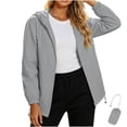 thumbnail image 1 of AherBiu Rain Jacket Women Packable Raincoats Long Sleeve Zip-Up Hooded Lightweight Softshell Jacket(XX-Large,Gray), 1 of 6