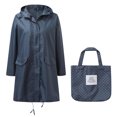 thumbnail image 1 of AherBiu Rain Jackets for Women Lightweight Mid-Long Waterproof Hooded Long Sleeve Rain Coat with 1 Handbag, 1 of 1