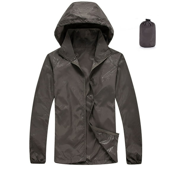 AherBiu Rain Jackets for Women Lightweight Zip up Stand Collar Hooded Waterproof Windbreaker Coats Outwear