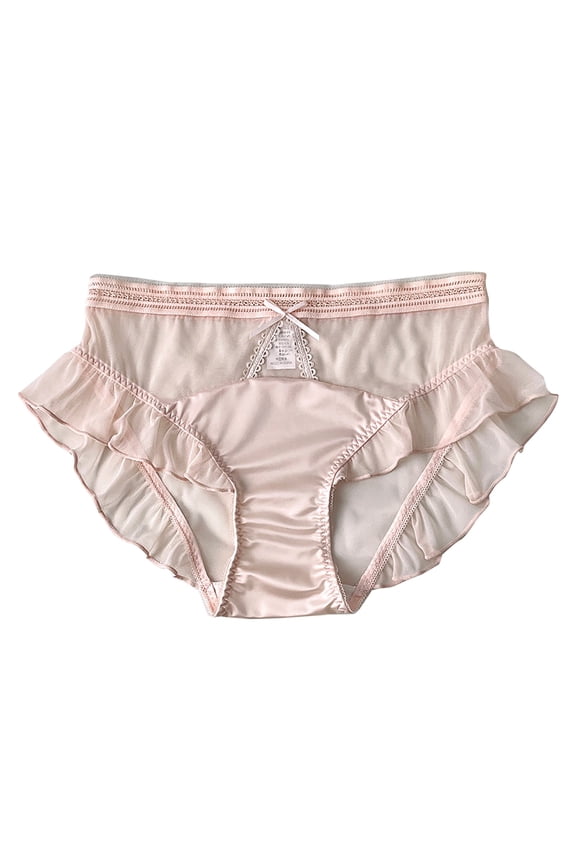 Satin Panties for Women Cute Briefs Ruffle Comfort Womens Underwear