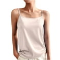 thumbnail image 1 of AherBiu Satin Tank Tops for Women Sleeveless Spaghetti Strap Square Neck Basic Cami Shirts Tanks, 1 of 4