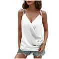 thumbnail image 1 of AherBiu Satin Tank Tops for Women Wrap Deep V Neck Elegant Ladies Sleeveless Shirts Blouse with Adjustable Strap, 1 of 8