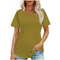 thumbnail image 1 of AherBiu Short Sleeve Tops for Women Summer Casual Loose Crewneck Tunic Tops to Wear with Leggings Solid Color, 1 of 7