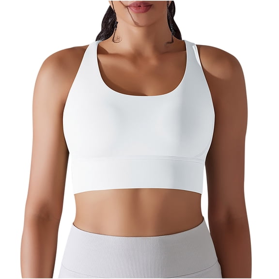 AherBiu Sports Bras for Women Crossover Straps Push Up Stretch Cropped Workout Gym Tank Tops Cami