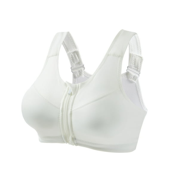 AherBiu Sports Bras for Women Plus Size Wireless Zipper Front Closure High Impact Support Workout Bralette