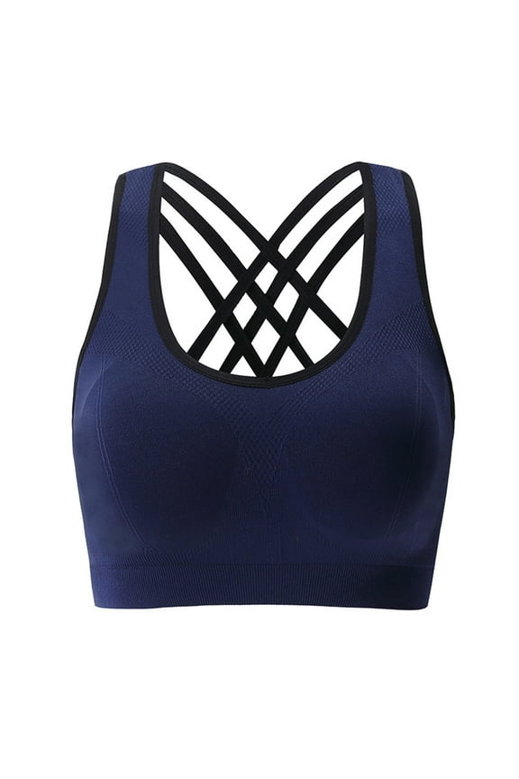 Sports Bras for Women Yoga Bra Cami Tops Crossover Back Wireless Bralettes for Women with Support