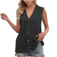 thumbnail image 1 of AherBiu Summer Cardigans for Women Button down V Neck Knitted Vests Hollow out Casual Loose Sweater Tops, 1 of 7