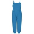 thumbnail image 1 of AherBiu Summer Jumpsuits for Baby Girls Toddler Sleeveless Spaghetti Strap Rompers Pants with Pockets, 1 of 5