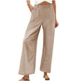 thumbnail image 1 of AherBiu Summer Pants for Women Lightweight Business Casual Wide Leg Pants Workwear Trousers with Pockets, 1 of 4