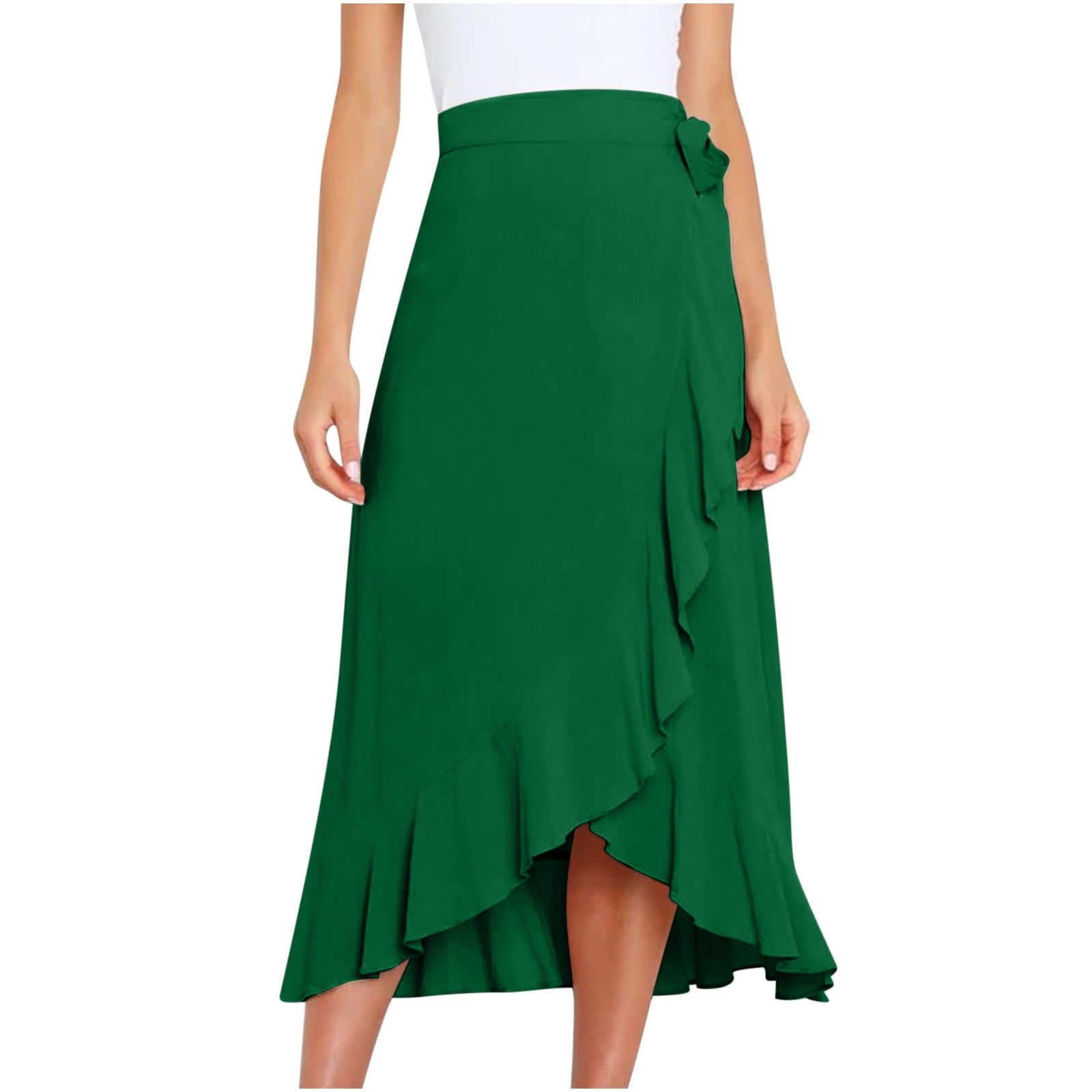 Office or Casual Skirt Elegant High-Waisted Wrap Skirt