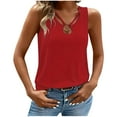 thumbnail image 1 of AherBiu Summer Tank Tops for Women Keyhole Deep V Neck Casual Loose Sleeveless Shirts Blouse Camisole, 1 of 3