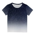 thumbnail image 1 of AherBiu Summer Tops for Girls Short Sleeve Top Tees Shirts Crewneck Gradient Color Basic Comfy T-Shirt, 1 of 3