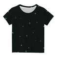 thumbnail image 1 of AherBiu Summer Tops for Girls Short Sleeve Top Tees Shirts Crewneck Gradient Color Basic Comfy T-Shirt, 1 of 4