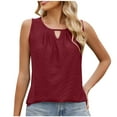 thumbnail image 1 of AherBiu Summer Tops for Women Eyelet Boho Tank Top Keyhole Neck Sleeveless Lightweight Beach Top Tees Shirts, 1 of 5