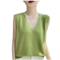 thumbnail image 1 of AherBiu Summer Vests for Women Knitted Sweater Tank Top Deep V Neck Sleeveless Casual Comfy Blouse, 1 of 4