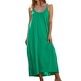 thumbnail image 1 of AherBiu Sundresses for Women Scoop Neck Spaghetti Strap Stretch Comfy Homewear Maxi Dresses Pajamas Sleepwear Long Dress, 1 of 3