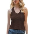 thumbnail image 1 of AherBiu Sweater Tank Tops for Women Cable Knitted V Neck Sleeveless Cropped Summer Casual Pullover Shirts Blouse, 1 of 3
