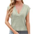 thumbnail image 1 of AherBiu Sweater Tank Tops for Women Deep V Neck Sleeveless Knitted Summer Casual Loose Vests Tanks, 1 of 1
