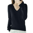 thumbnail image 1 of AherBiu Sweater Tops for Women Long Sleeve V Neck Thermal Warm Winter Blouse Pullover Knitwear, 1 of 3