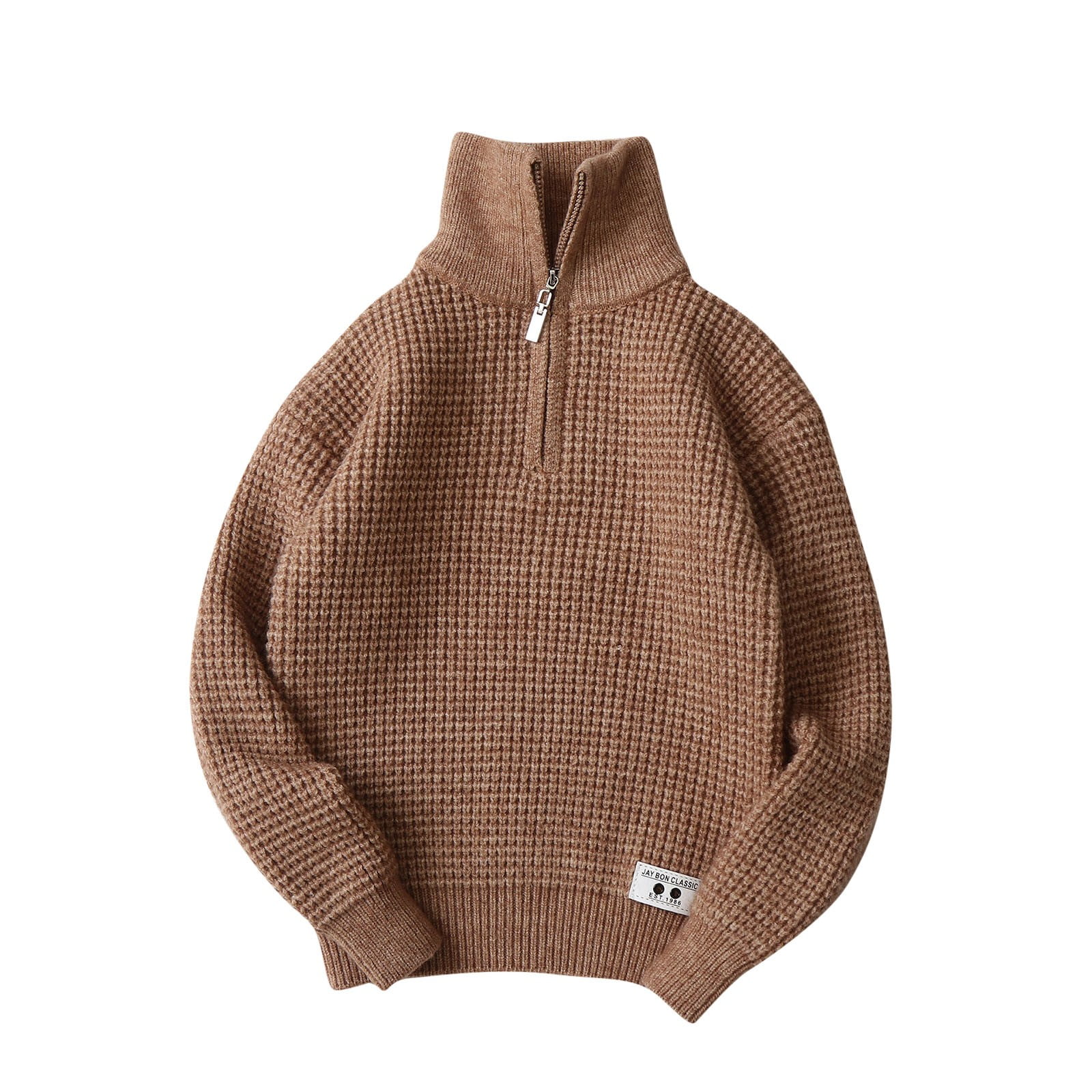 AherBiu Sweater for Boys Quarter Zip Cable Knit Casual Kids Pullover