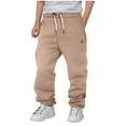 thumbnail image 1 of AherBiu Sweatpants for Boys High Waisted Lightfleece Lined Joggers Pants Athletic Trackpants with Pockets, 1 of 5