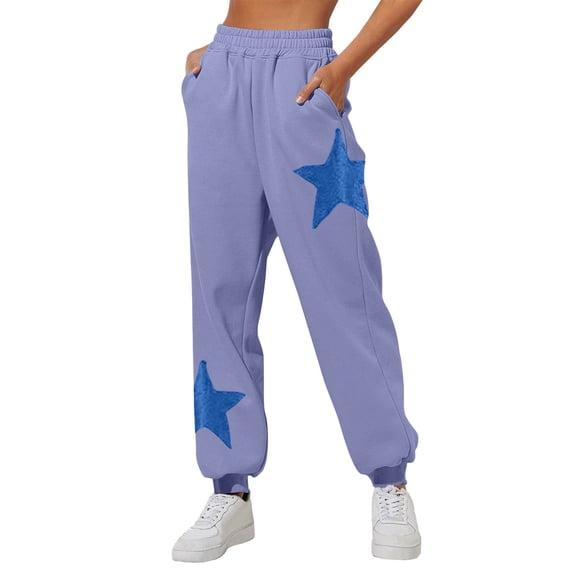 AherBiu Sweatpants for Women Graphic Printed High Waisted Cinch Bottom Trackpants Jogging Pants with Pockets