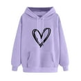 thumbnail image 1 of AherBiu Sweatshirt Hoodies for Women Heart Printed Casual Loose Pullover Long Sleeve Tops with Pockets, 1 of 5