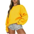 thumbnail image 1 of AherBiu Sweatshirt for Women Trendy Crewneck Fleece Fall Pullover Long Sleeve Casual Loose Fitted Sweatshirts, 1 of 4