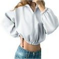 thumbnail image 1 of AherBiu Sweatshirts for Women Zip up Fleece Lined Jackets Long Sleeve Fall Casual Loose Hoodie with Pockets, 1 of 5