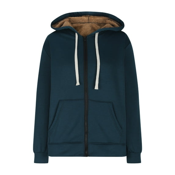 AherBiu Sweatshirts for Women Zip up Fleece Lined Jackets Thermal Warm Sports Hoodie Coats Outwear with Pockets