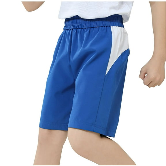 AherBiu Sweatshorts for Boys Kids Shorts Elastic High Waisted Wide Leg Casual Loose Color Blocked Running Shorts