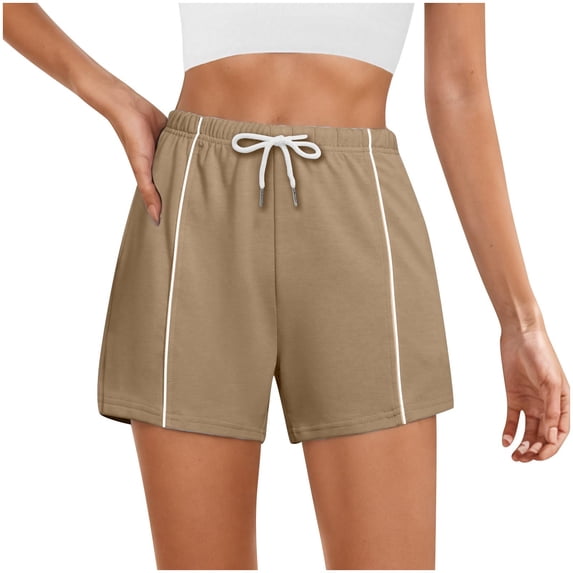 AherBiu Sweatshorts for Women Drawstring Elastic High Waisted Stretch Comfy Summer Shorts Homewear