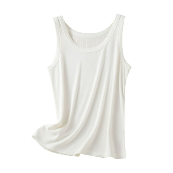 AherBiu Tank Tops for Women Cami Top Tees Shirt Sleeveless Basic Solid Color Layer Comfy Undershirt