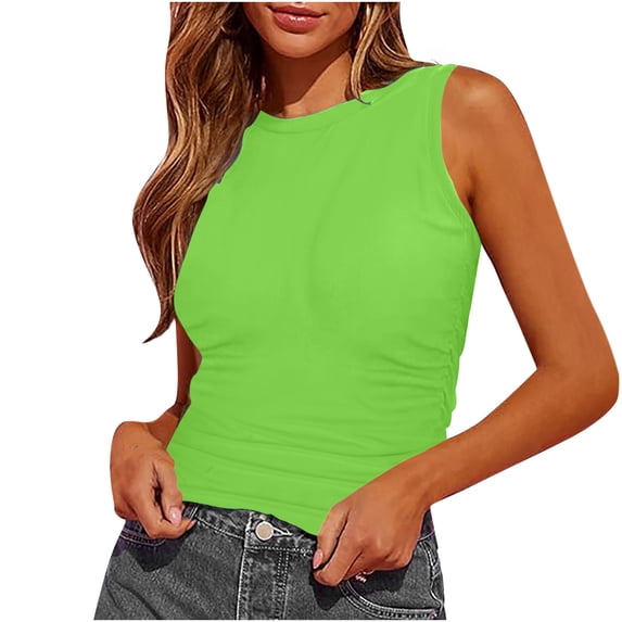AherBiu Tank Tops for Women Comfy Soft Sleeveless T Shirts Summer Casual Lightweight Undershirt Cami Tees