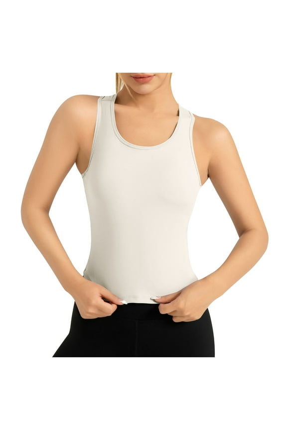 Tank Tops for Women Lightweight Slim Fitted Racerback Yoga Tops Basic Layer Cami Shirts Tees