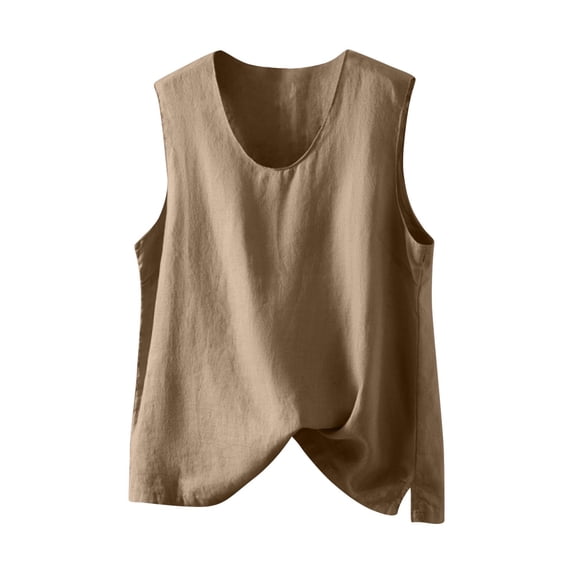AherBiu Tank Tops for Women Lightweight Summer Casual Loose Round Neck Sleeveless Basic Shirts Blouse