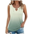 thumbnail image 1 of AherBiu Tank Tops for Women Ruched Keyhole Crewneck Gradient Color Summer Sleeveless Tees Basic Shirts Camisole, 1 of 6