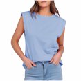 thumbnail image 1 of AherBiu Tank Tops for Women Sleeveless Crewneck Top Tees Comfy Soft Summer Casual Loose Camisole Tshirts, 1 of 9