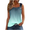 thumbnail image 1 of AherBiu Tank Tops for Women Square Neck Wide Strap Gradient Color Sleeveeless Summer Top Tees Shirts, 1 of 5